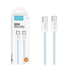 Cabo Hoco  X104 Source Tipo-C a Tipo-C 60W 3A 2M Azul